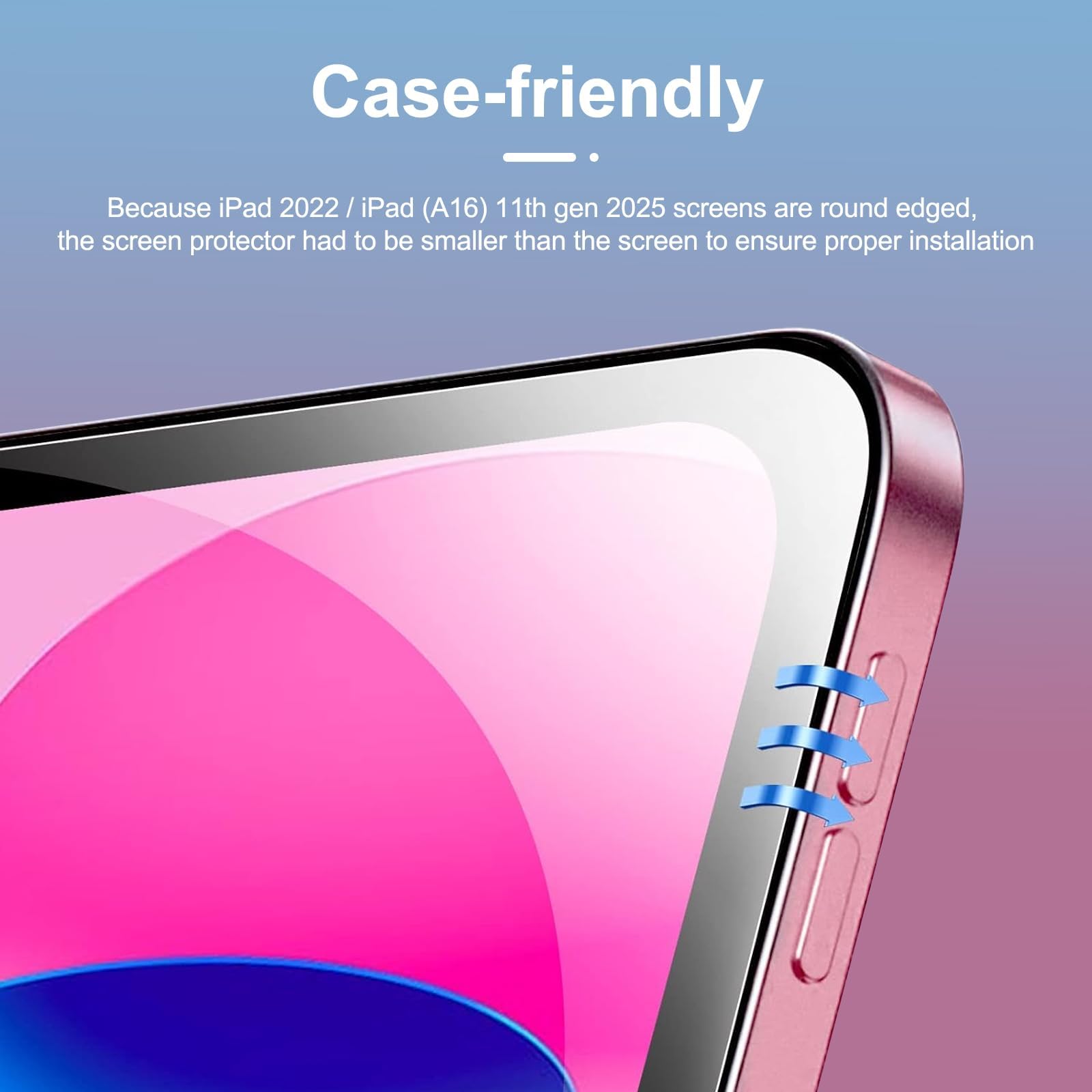 NEW'C 2 sztuki, folia ochronna ze szkła pancernego do iPad (A16) 11. Generacji 2025, iPad 10. Generacji 10,9 cala 2022 i narzędzie do pozycjonowania, nie zawiera zarysowań,folia ochronna HD