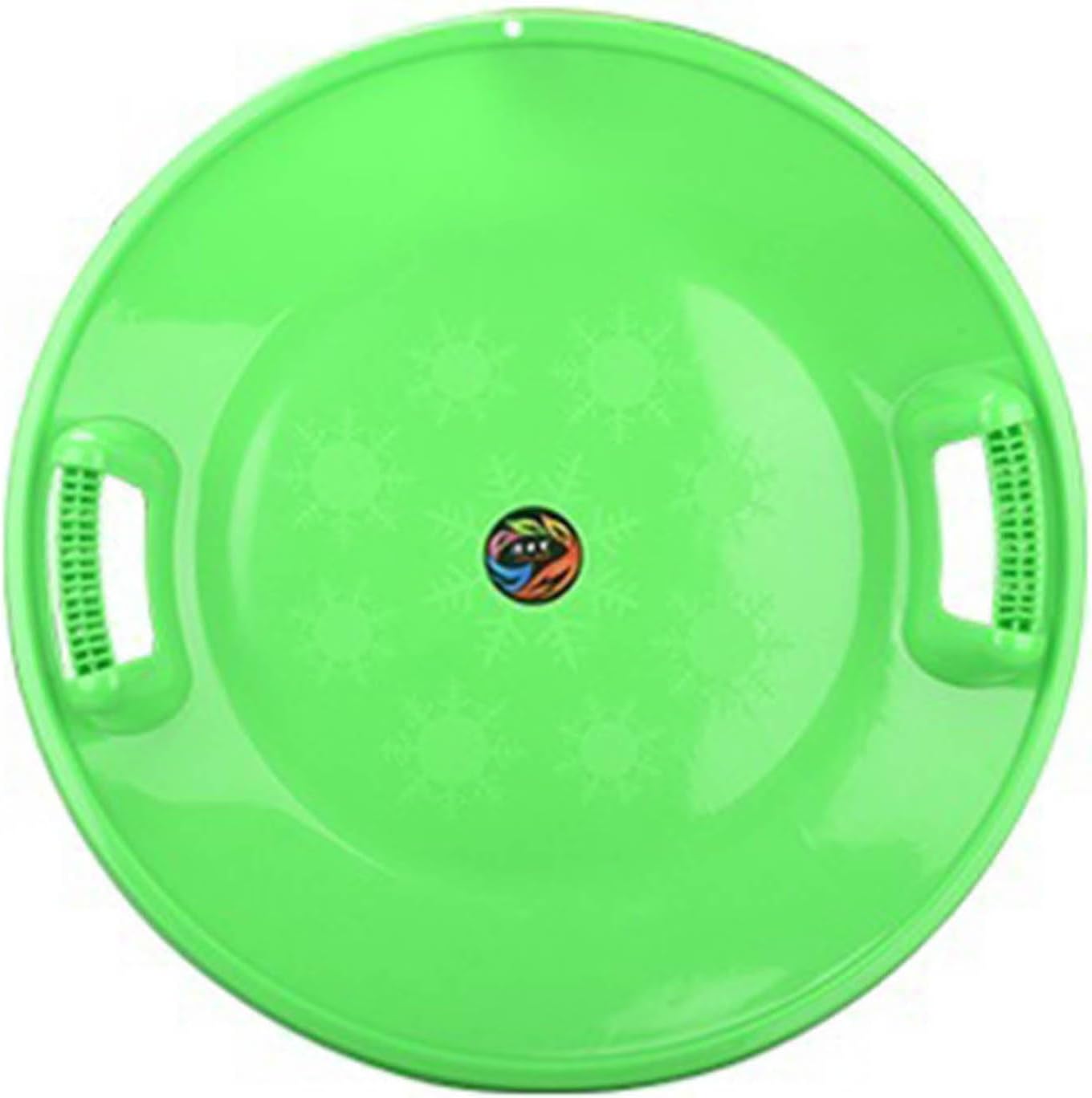 Round Toboggan Heavy-Duty Cold Weather Downhill Pro Adults and Kids Plastic Outdoor Winter Saucer Disc Snow Sleds with Handles