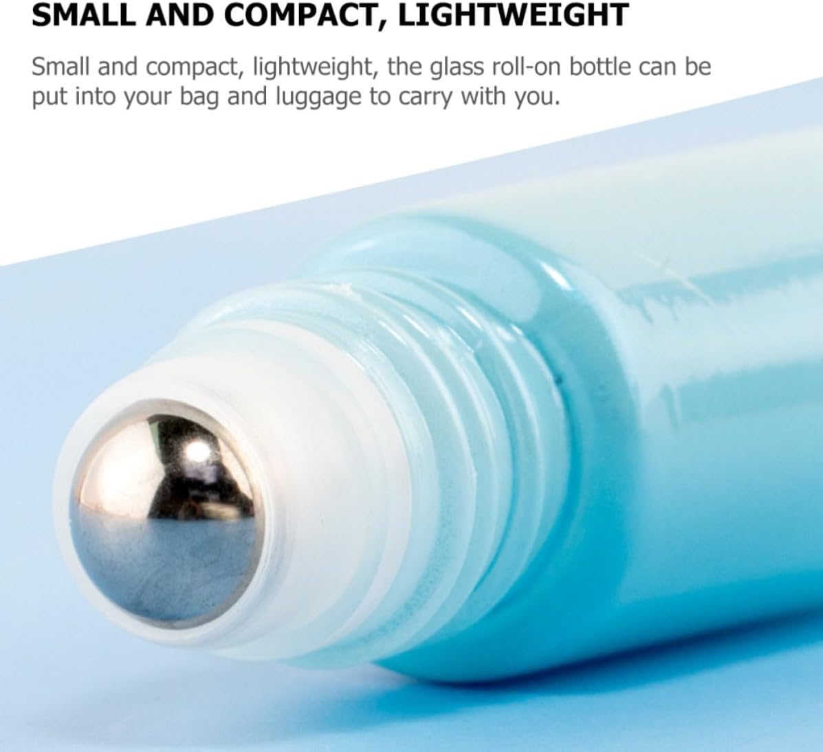 Refillable Glass Roller Bottles 5ml 6 Pcs Lightweight Portable Travel Bottles with Stainless Steel Roll-on Good Sealing for Essential Oils and Perfume for Trips