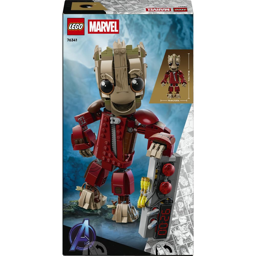 LEGO ǀ Marvel Groot w stroju Ravagera, zabawka dla dzieci do zbudowania, ruchoma figurka superbohatera z filmu Strażnicy Galaktyki Vol. 2, pomysł na prezent dla chłopców i dziewczynek od 10 lat 76341