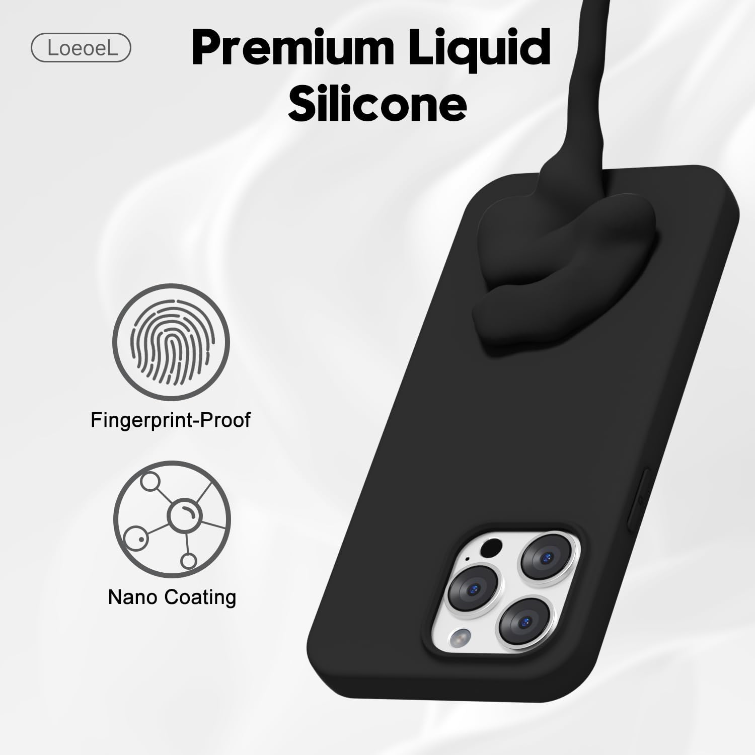 for iPhone 14 Pro Case Silicone Mag Safe, Compatible with Magsafe Ultra Slim Thin Magnetic Phone Case for Women Girls, Soft Rubber Gel Matte TPU Solid Color Minimalist Cover, Black - Image 3