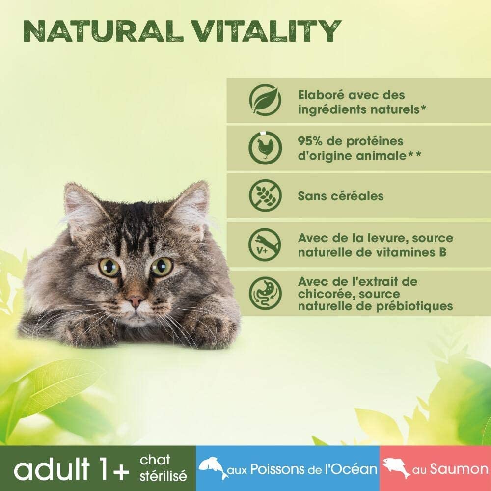 Perfect Fit Natural Vitality Sachets fraîcheur pour chats adultes stérilisés – Nourriture complète sans céréales - 12 unités 6X50g : 72 sachets