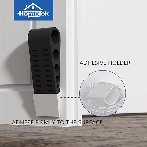 Miniatura 7 de HOMOTEK Paquete de 2 topes de puerta de goma con forma de cuña para puertas de puerta, protectores de pared para piso e parte inferior de la puerta