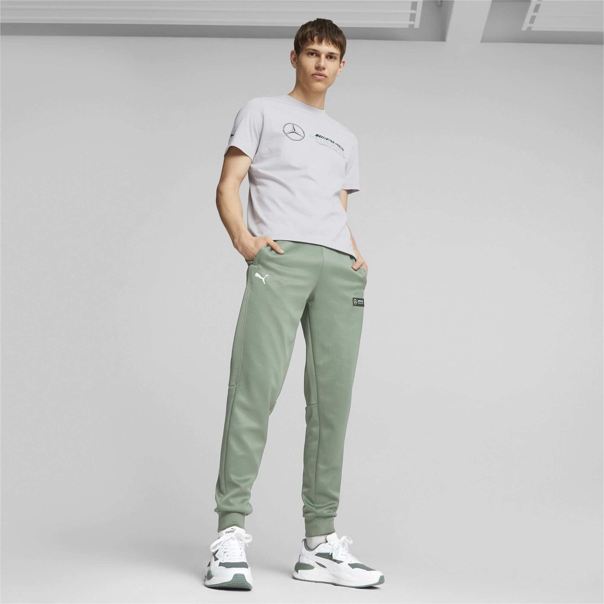 PUMA Men's Standard Essentials Logo Tee, Mercedes Team Silver, XX-Large