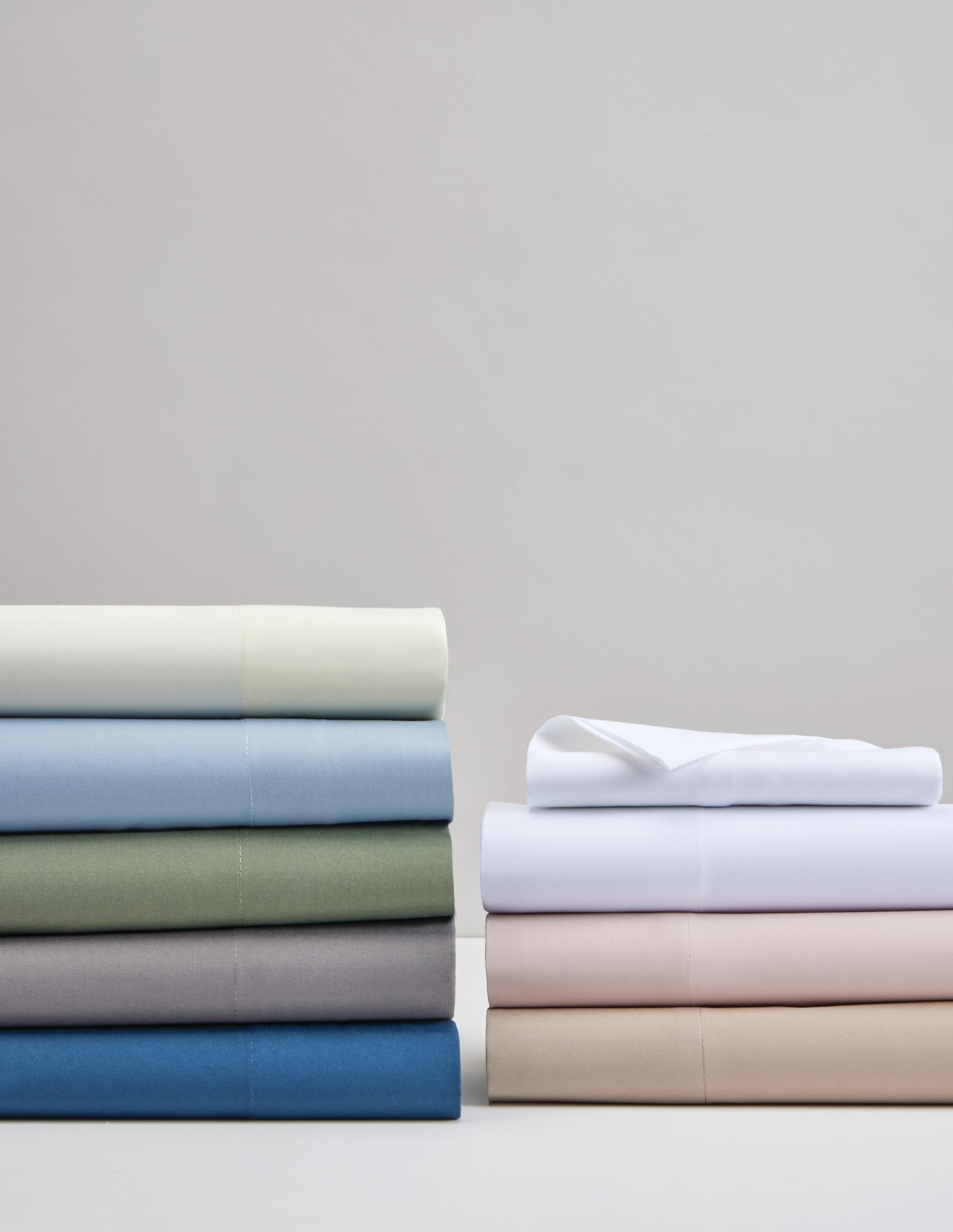 CANNON Heritage Parure de lit unie 6 pièces en polyester bleu pour lit double, thème de couleur unie, pour homme et femme, certifiée Oeko-Tex