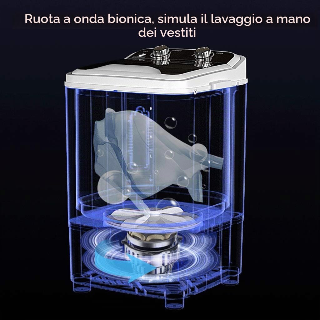 Lavatrice Portatile Compatta,Lavatrice Semiautomatica e Asciugatrice Centrifuga con Tubo Lungo Incorporato,capacità 5 kg,per Appartamenti Dormitori da Campeggio.