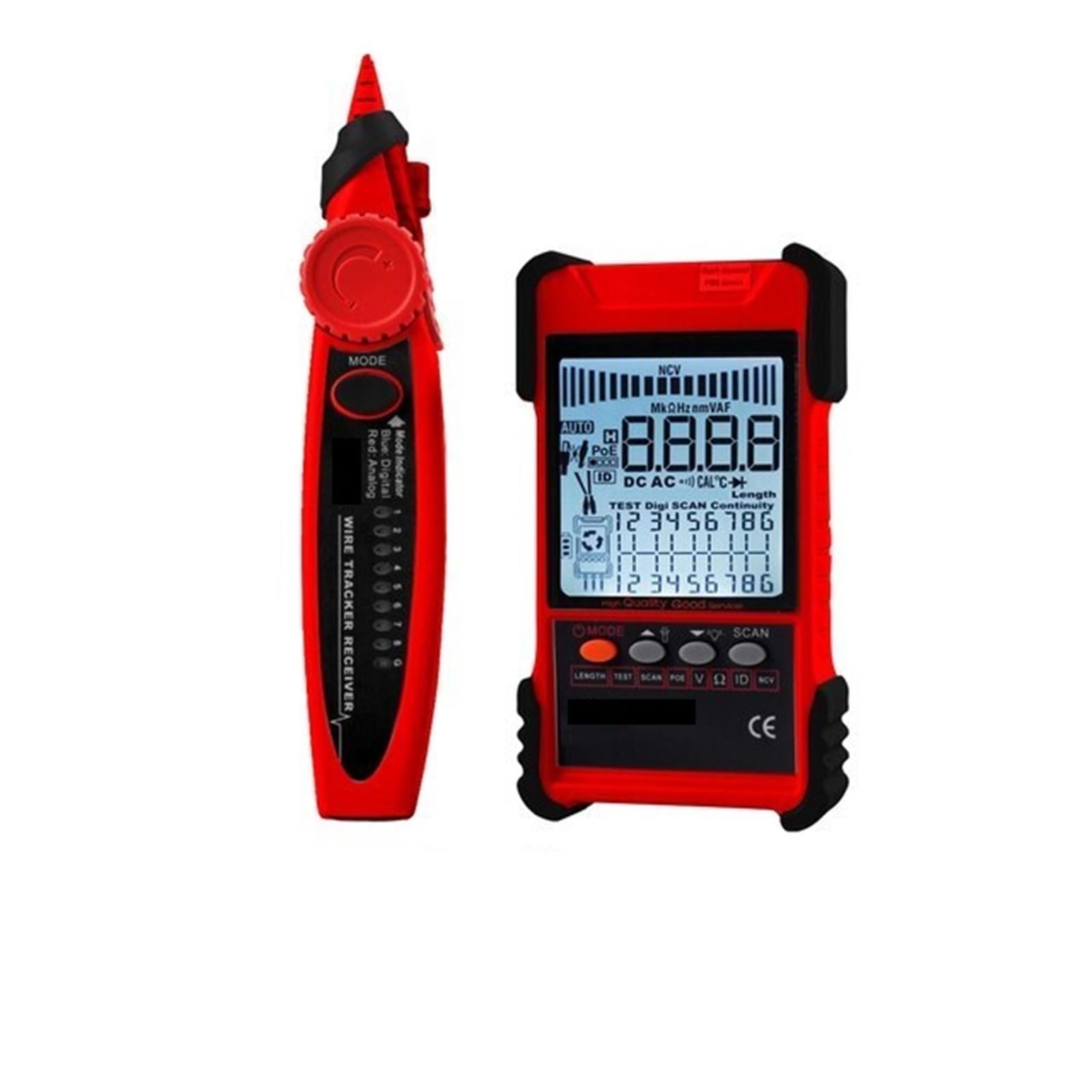 Mthckxjbsuz Et616 Cable Tracker, Network Cable Tester Multimeter Lan Tracking Poe Test 400M/600M Length Measure Sensitivity Adjustable Line Tracker