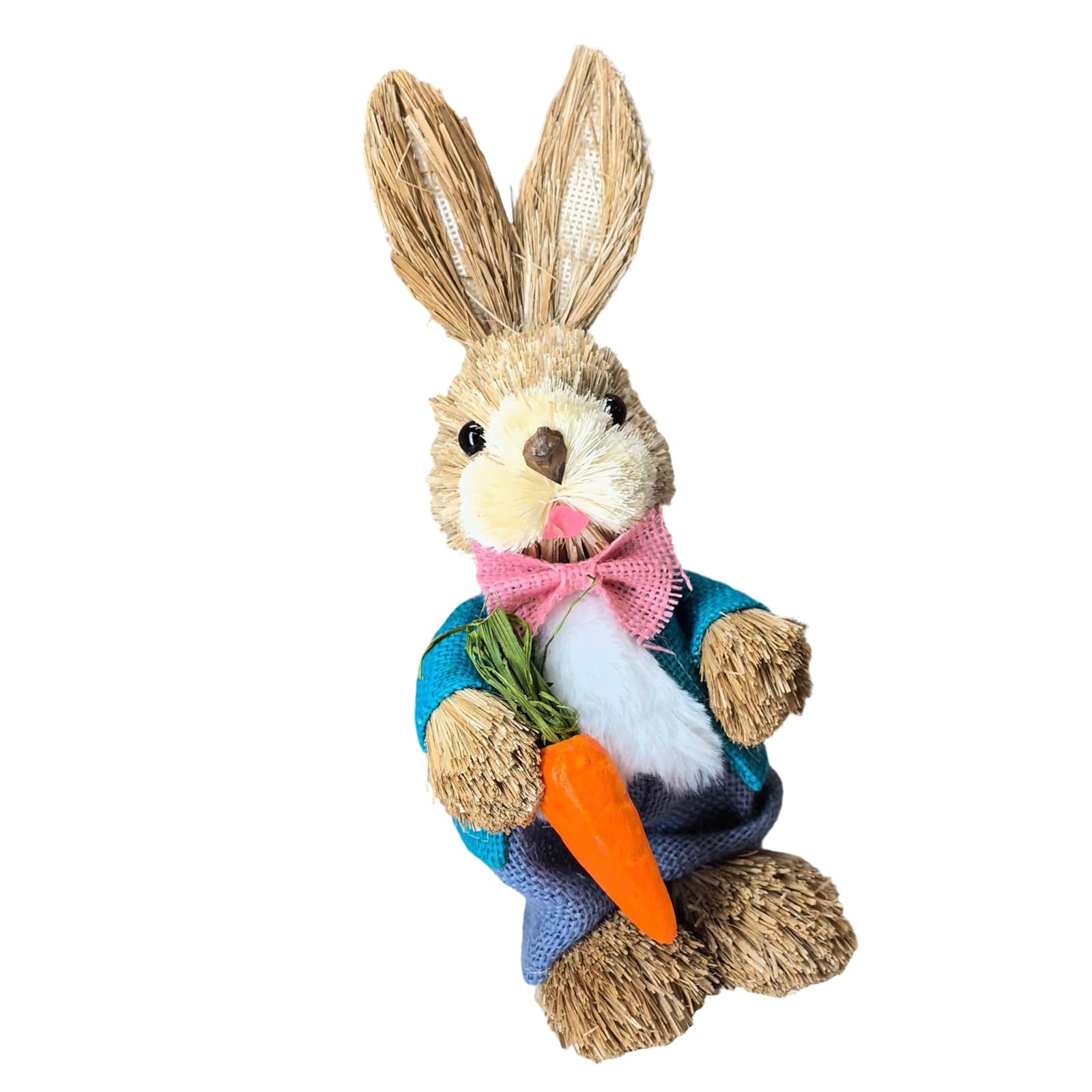Piceioep Festival Handwoven Hare Ornament Natural Grass Veaving Window Display Decoration for Home and Event Straw Hare Figurine