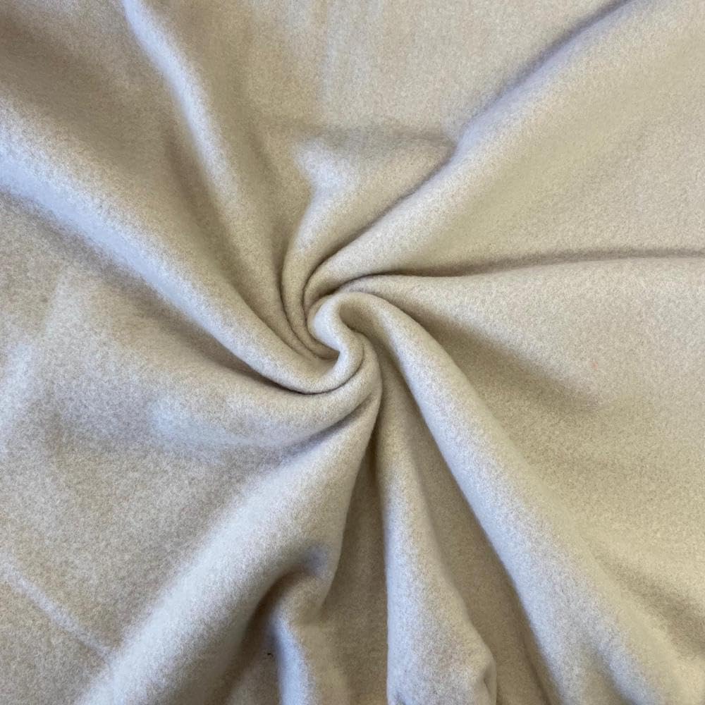 Kayes Textiles Beige Antipil Plain Fleece 60" Wide 150Cm - (Per Metre) (Beige)