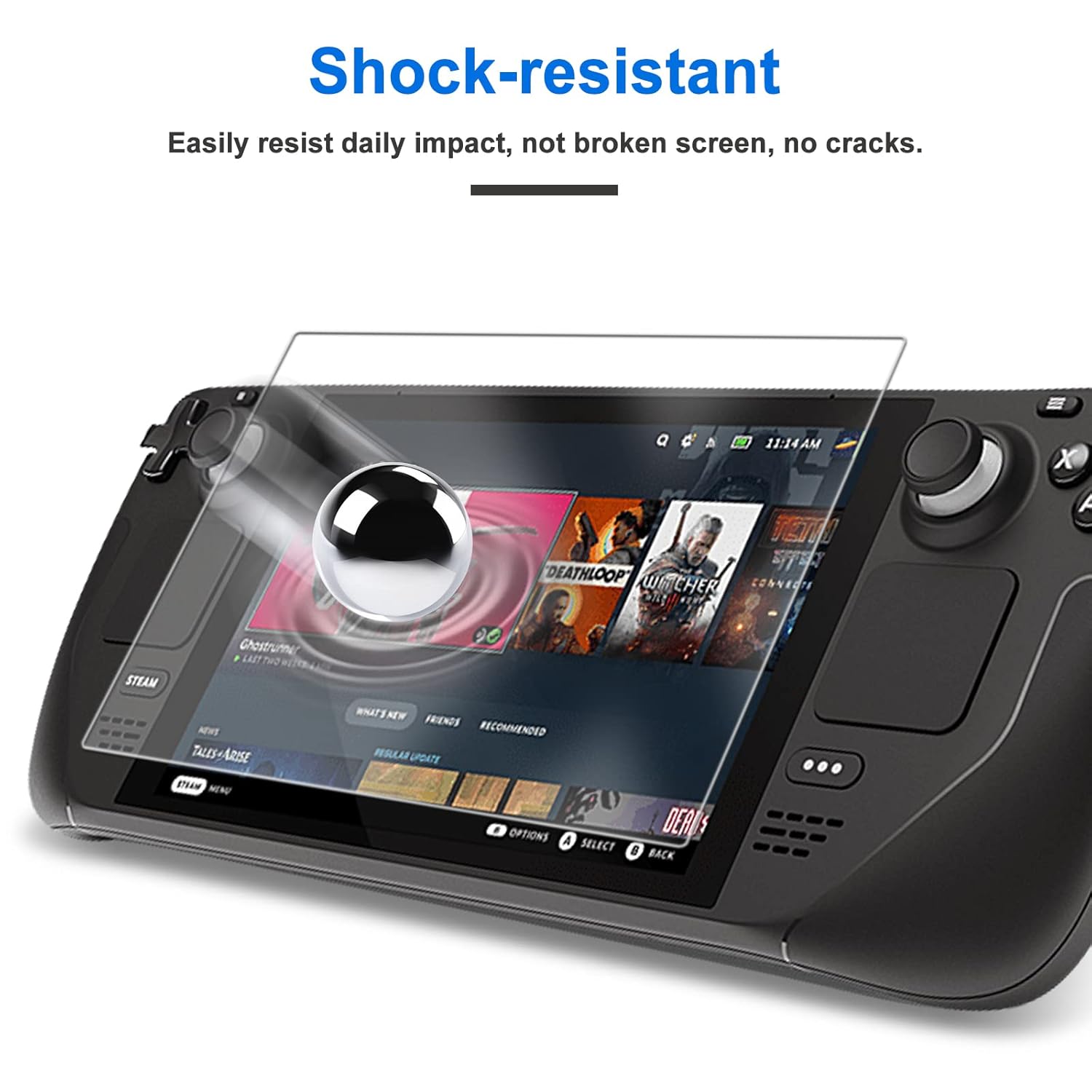 [3 Pack] SUPBEC Tempered Glass Screen Protector for Steam Deck 7 inch 2021 Release, 9H Transparent HD Clear Tempered Glass Film Compatible with Steam Deck New Version, Easy Installation/Anti-Scratch