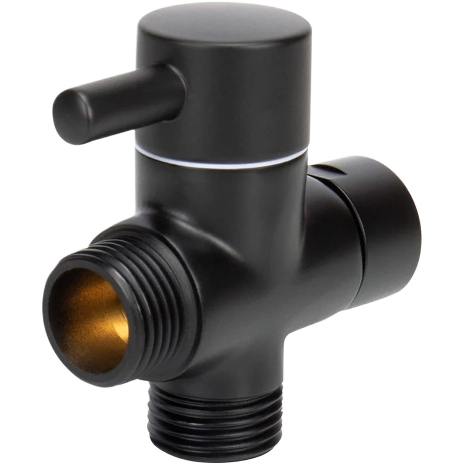 Valve， Faucet Angle Valve Pack of 2 G1/2in 3 Way Brass Diverter T-Adapter Converter Black