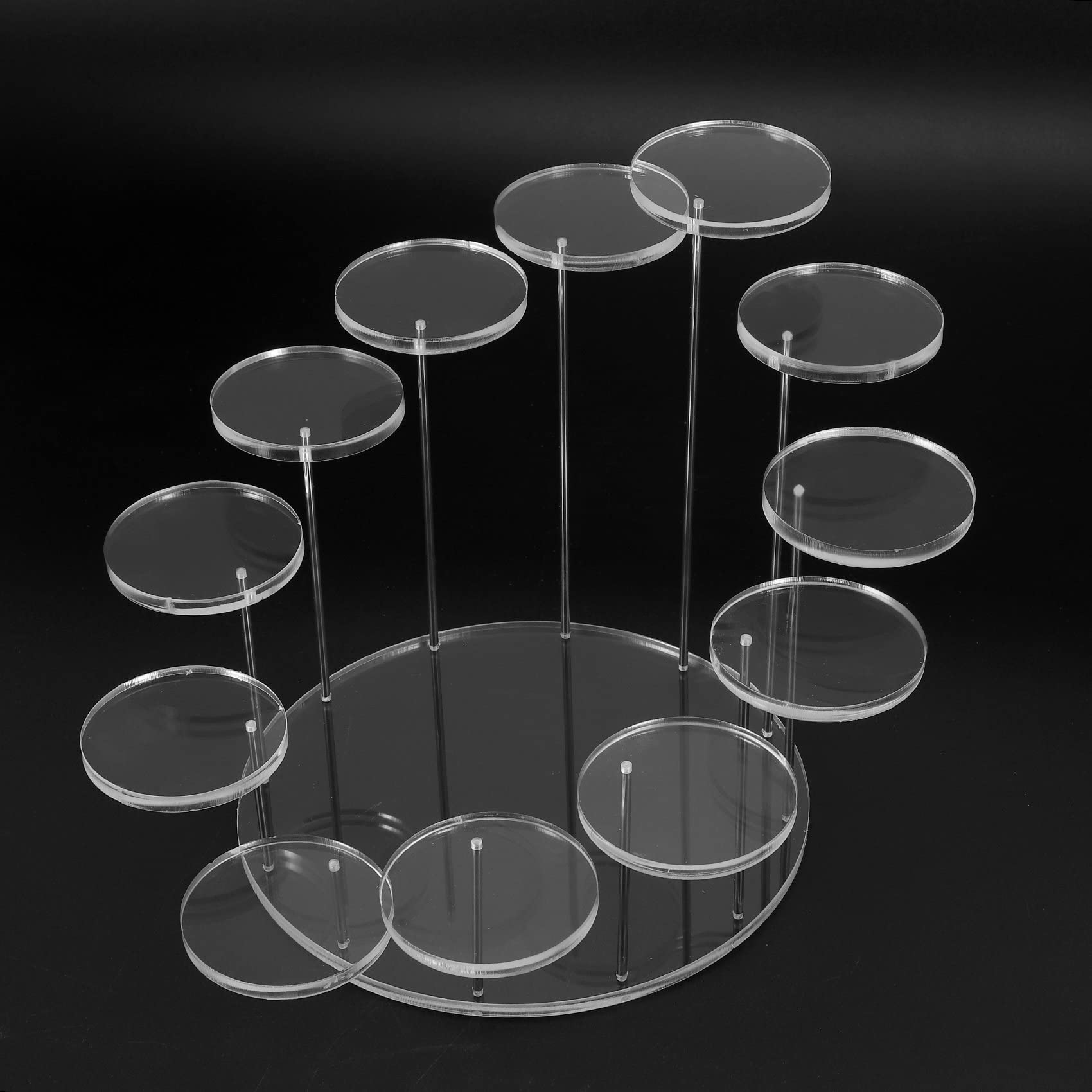 Lot de 2 présentoirs ronds en acrylique pour cupcakes - Support de qualité supérieure pour desserts et pâtisseries