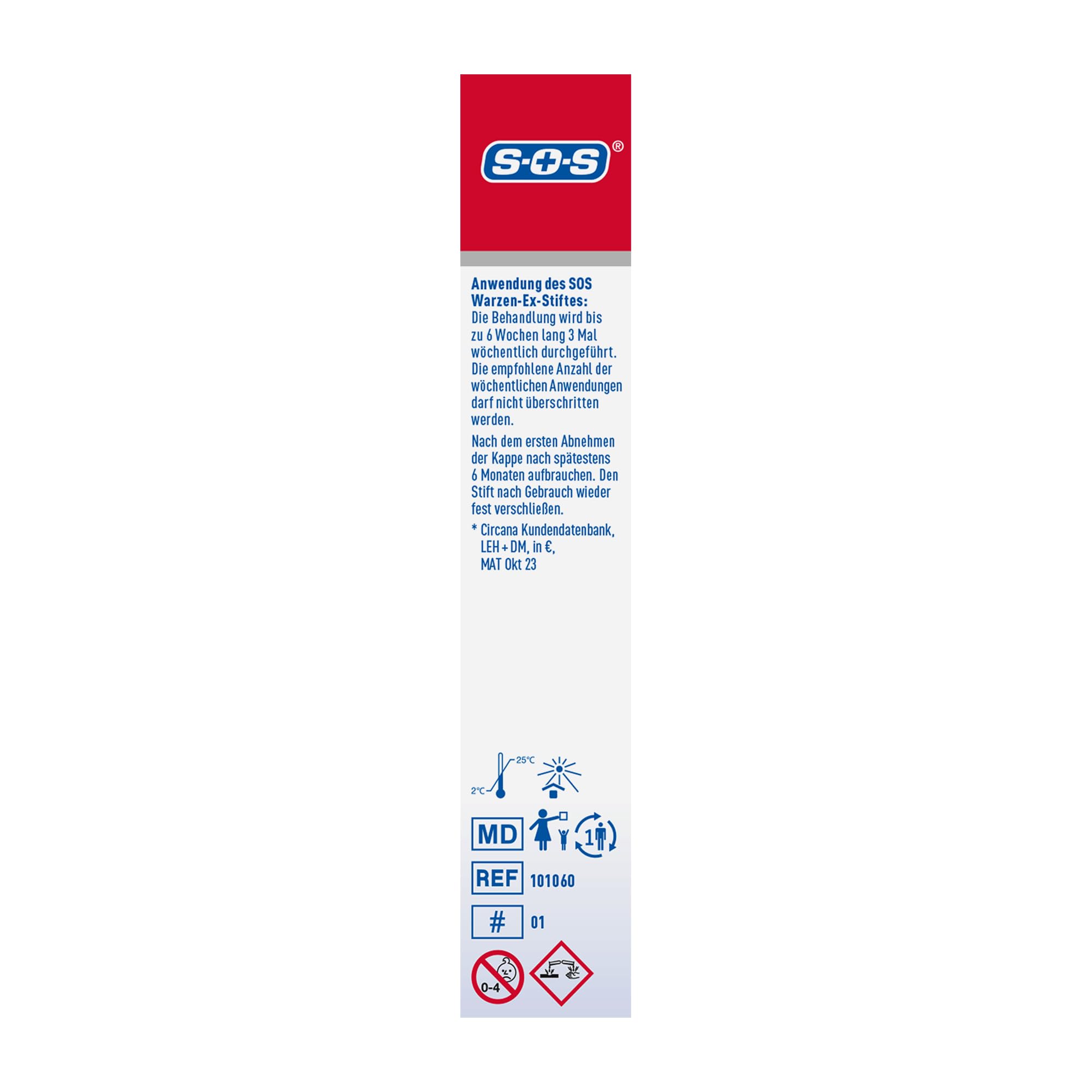 SOS Warzen-Ex Stift (6x 3 ml) - zur Entfernung gewöhnlicher Warzen - sofort wirkender Warzenstift - Warzenmittel mit einfacher & präziser Stiftapplikation - effektiv ab der 1. Anwendung