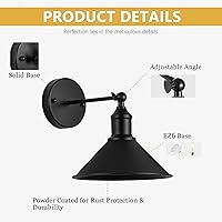 Vista 8 de Juego de 2 apliques de pared inalámbricos vintage negros a pilas, luces LED inalámbricas con control remoto, para dormitorio, casa de campo