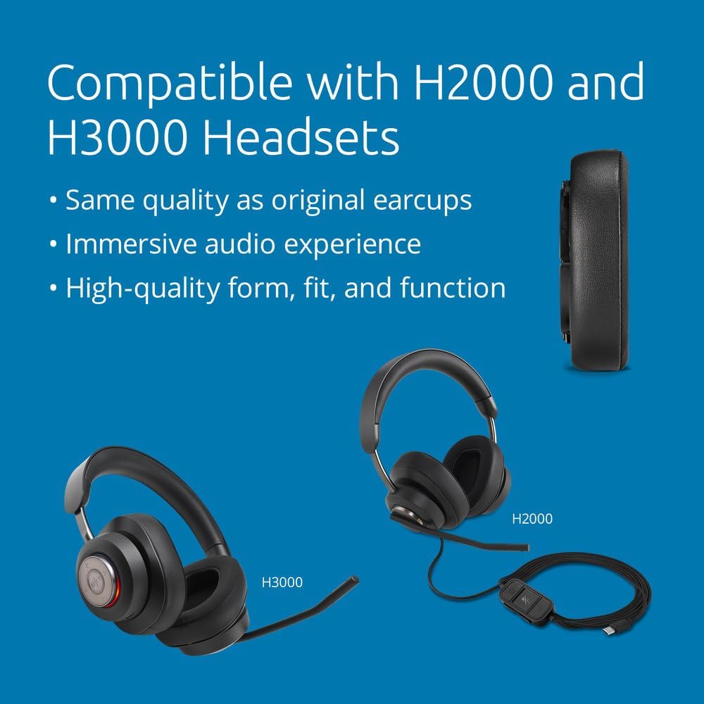 Kensington Replacement Earcups for H2000/H3000 Headsets (K32716WW) image 2