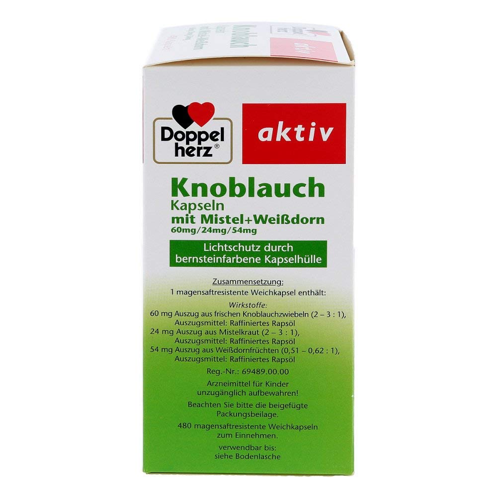 DOPPELHERZ aglio. Kap.m.vischio+biancospino 60/24/54 mg 480 pezzi