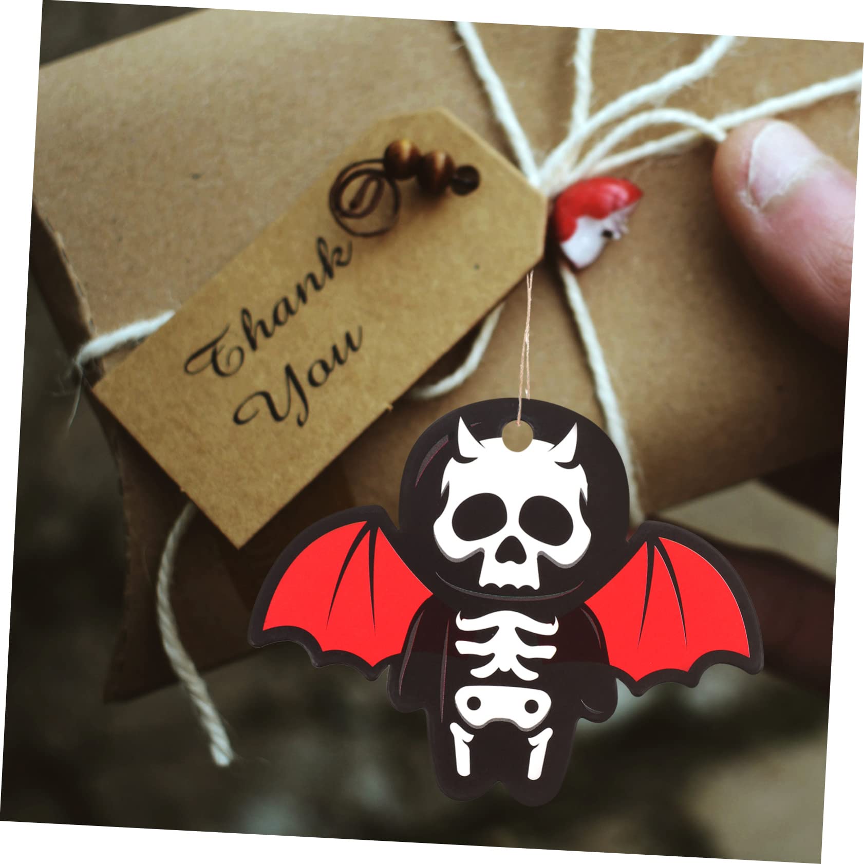 TOPBATHY 500 STK Schädel-Fledermaus-Tag Halloween-Dankeschön-Tags Festival-Geschenkanhänger Gefallen-s Halloween basteln Party - Papieranhänger für
