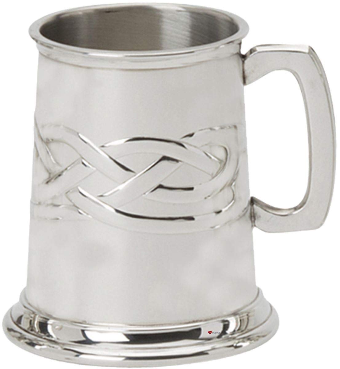 Tankard en étain avec nœud celtique, le cadeau traditionnel idéal pour homme