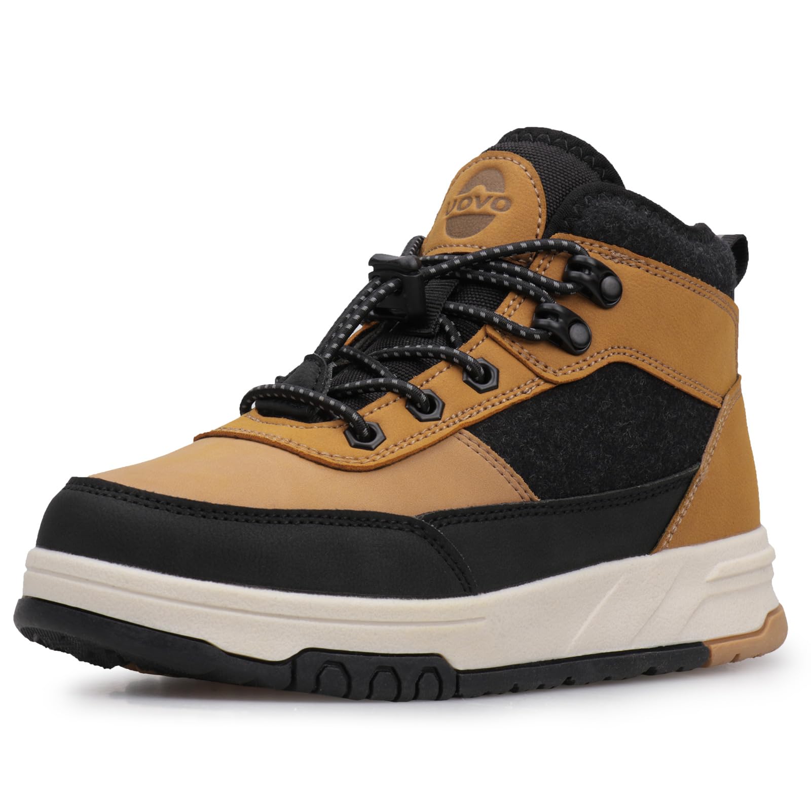 – Boys Winter Boots Outdoor Walking Boots Warm Mid Ankle Snow Shoes Water-Resistant Upper Faux Fur Lining Cushioned TPR Sole Easy On Design for School Cold Weather Size UK 1-6.5 EU 33-40