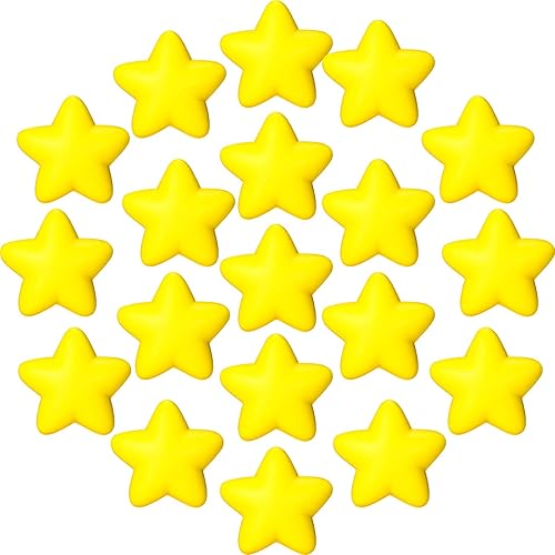 50 piezas de bola de estrés de estrella amarilla mini estrella de espuma para alivio del estrés para carnaval escolar, premios de juegos pequeños,