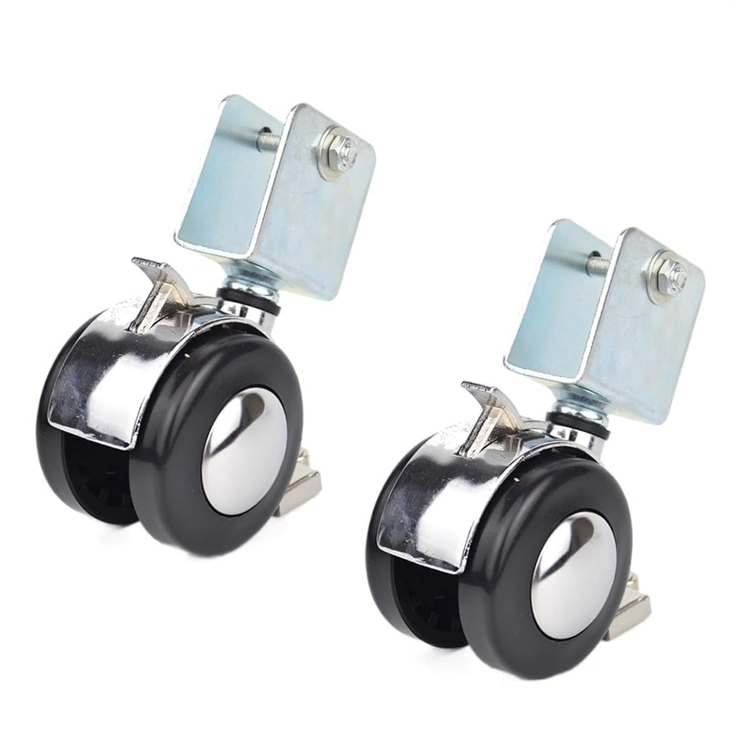 クランプホイール/キャスター、2インチ、合金、ブレーキ付き、ミュート、丈夫で耐久性のある家具キャスター 2個