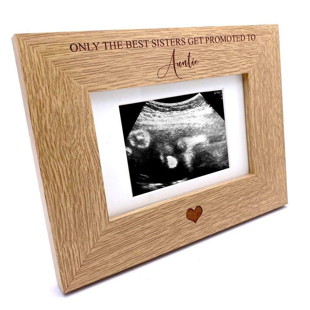 Ukgiftstoreonline Light Brown The Best Sisters Get Promoted To Auntie Baby Scan Frame