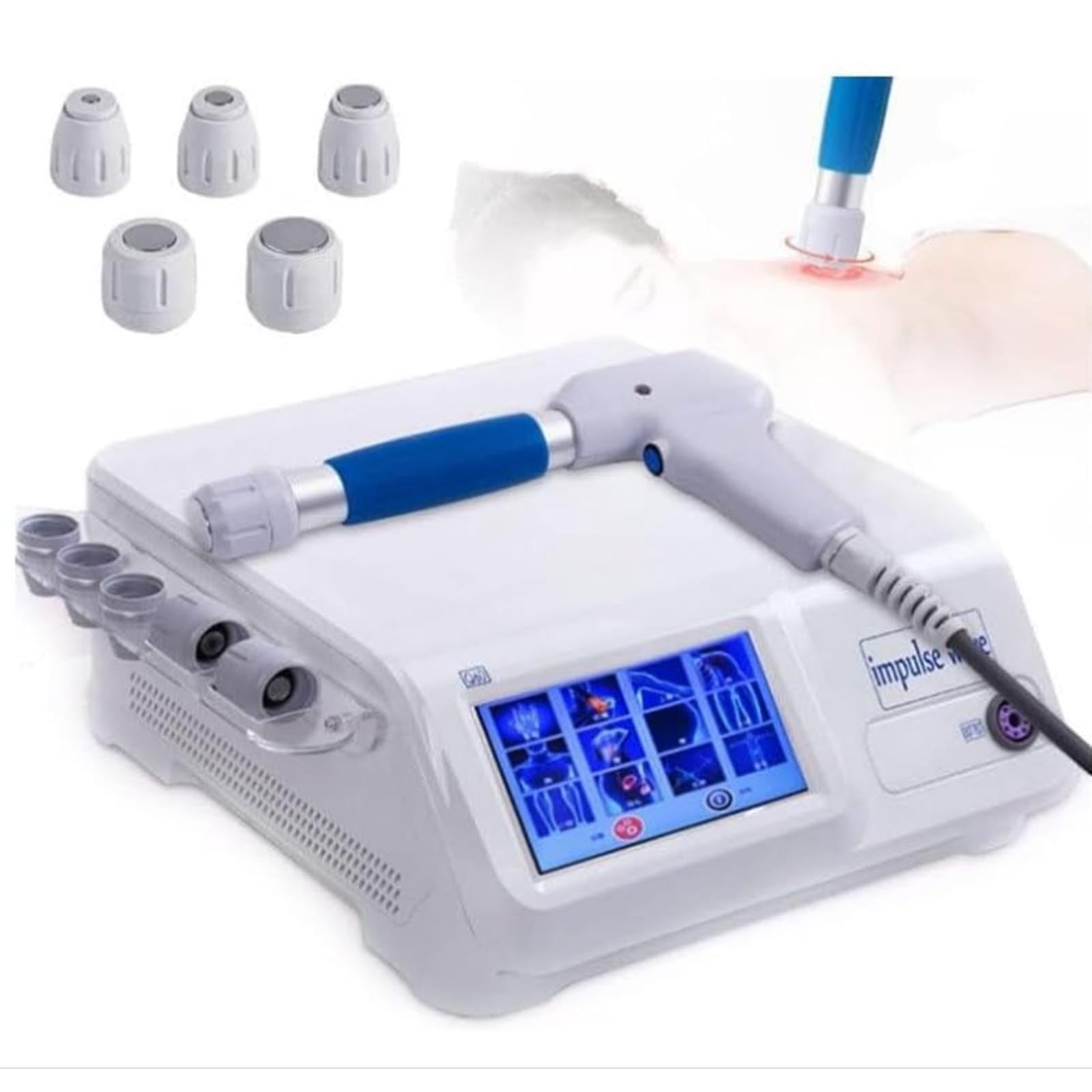 Macchina Per Terapia Ad Onde D'urto, ED Fisioterapia Pneumatica Ad Onde D'urto Massaggiatore Muscolare Profondo Per Alleviare Il Dolore Muscolare Con 5 Teste Di Massaggio Per Disfunzione Erettile