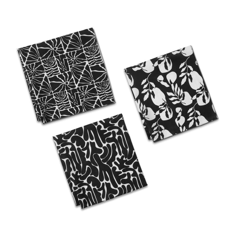 100% Organic Soft Cotton Women Handkerchiefs | Multicolor & Trendy Printed Hanky Designs | Soft & Breathable Fabric | Best For Styling & Everyday Use | Pack Of 3 | Black Magic-image-25