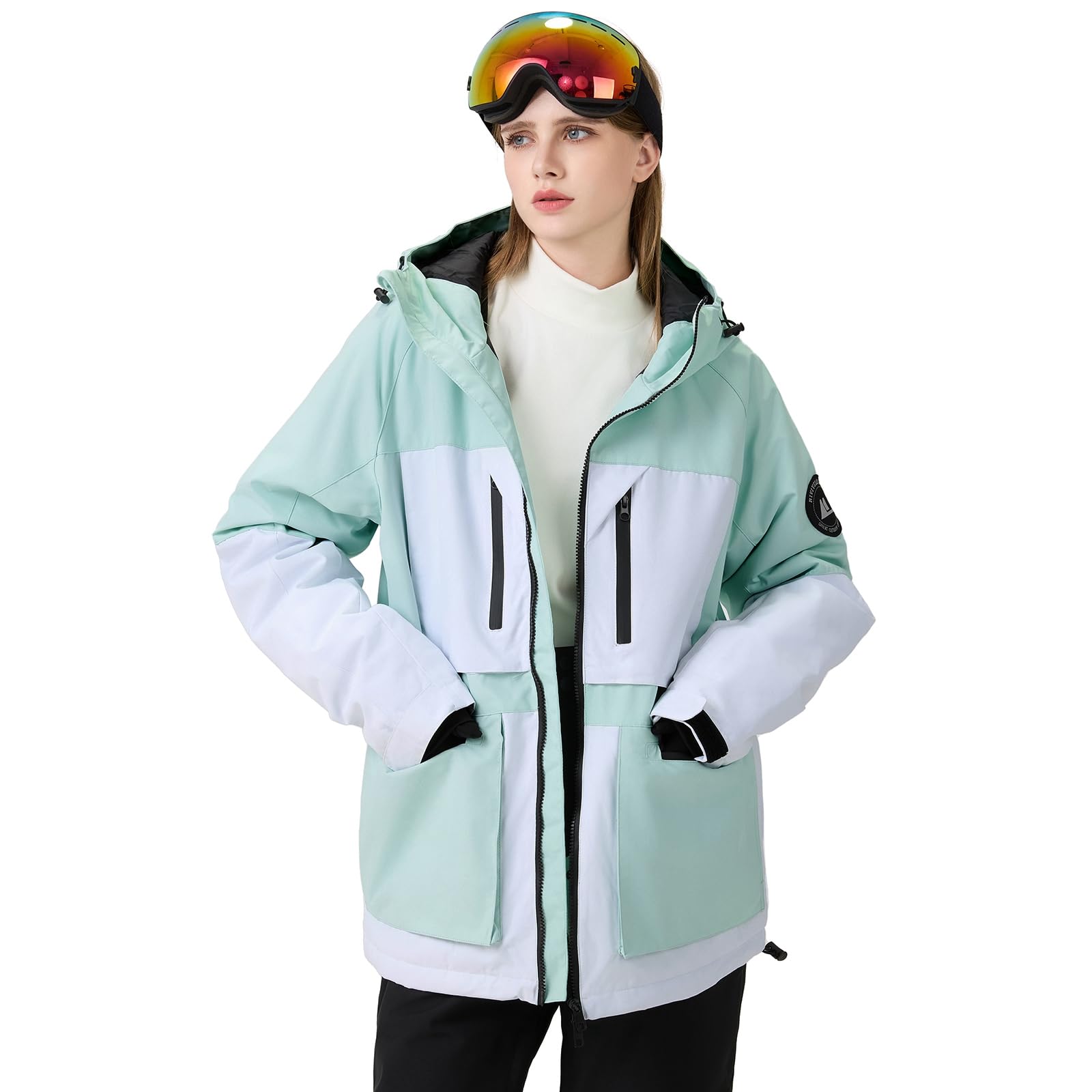 HOTIAN Conjunto de chaqueta y pantalones de esquí para mujer, 2 piezas, traje de esquí para mujer, resistente al agua, cortavientos, invierno, exterior, cálido, esquí, ropa de esquí para mujer