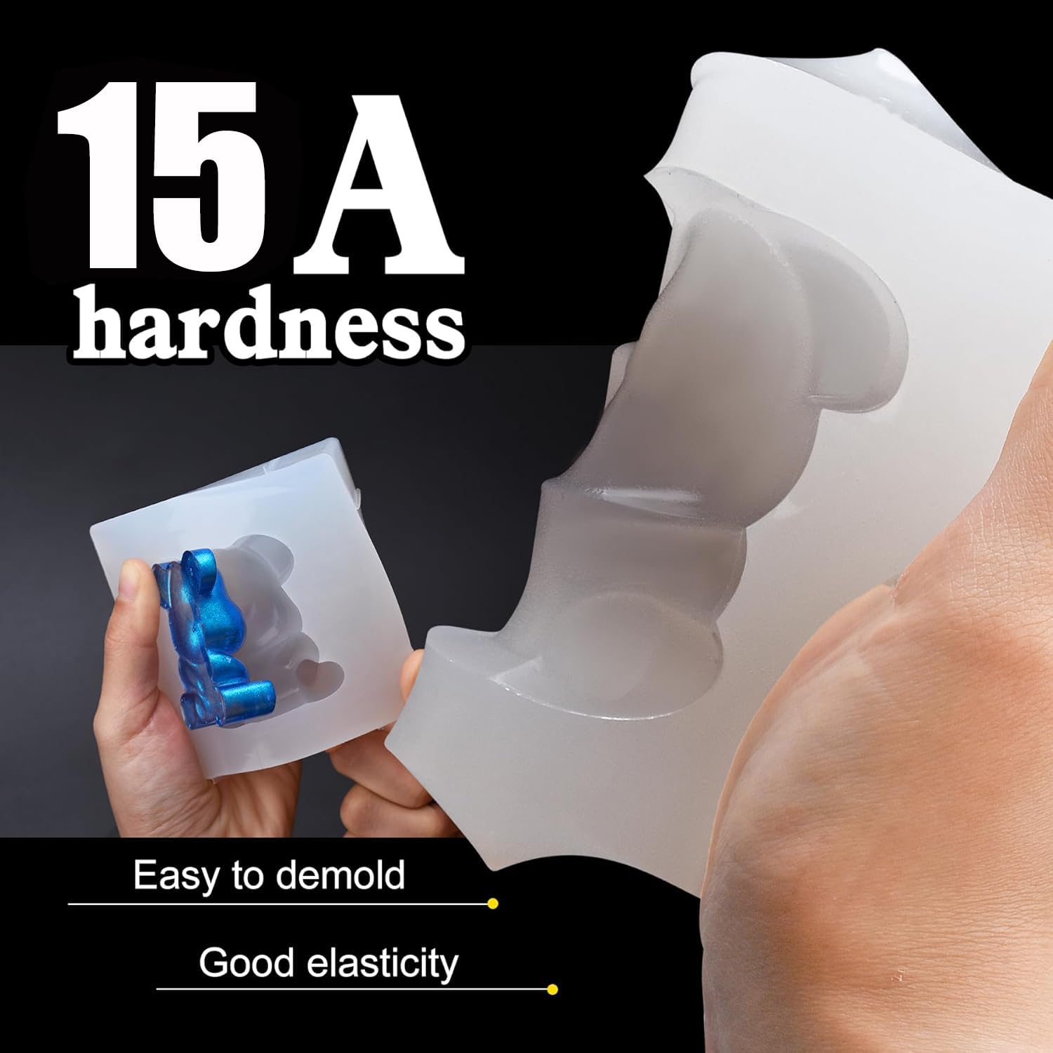 1400ml 15A Kit de Fabrication de moules en Silicone, Caoutchouc de Silicone Liquide pour Le Moulage, Non Toxique, Facile à Utiliser, Caoutchouc de Silicon de Moulage catalysé au Platine，1:1 par Poids