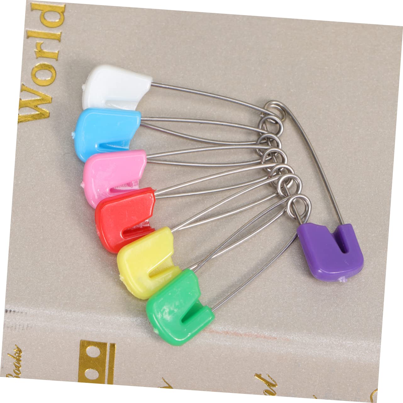 HAWILLOSCH Locking Safety Baby Pins 100pcs Steel Pins for Diapers Nursing Cloths Size s