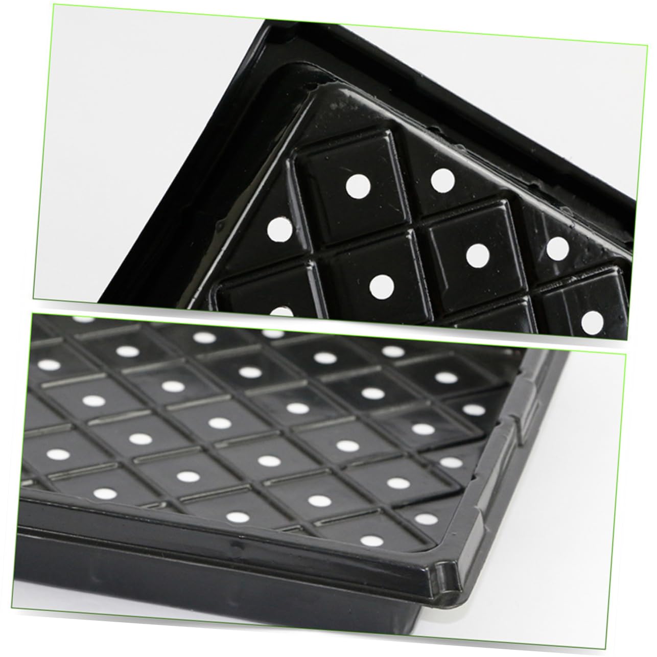 Abaodam Plateau de Semis PVC Noir Lot de 5, Respirant, Réutilisable