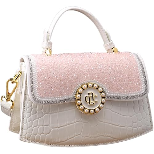 Diamonds Women Handbags Genuine Leather Top Handle Satchel Purses Party Shoulder Evening Bag Crocodile Pattern Tote Bags