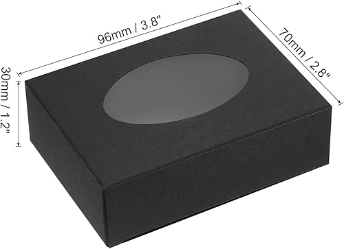 Miniatura 2 de PATIKIL Caja de jabón de papel de 4 x 3 x 1 pulgadas con ventana, paquete de 30 cajas de jabón caseras, cajas de embalaje ovaladas para regalos de