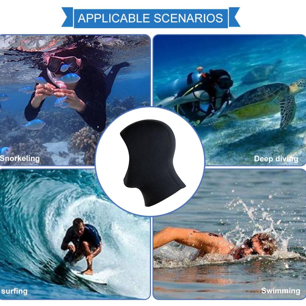 Scuba Diving Hood 3 mm 5 mm Neoprene Snorkelling Wetsuit Hood Durable Thermal Cap for Snorkelling Kayaking Sailing