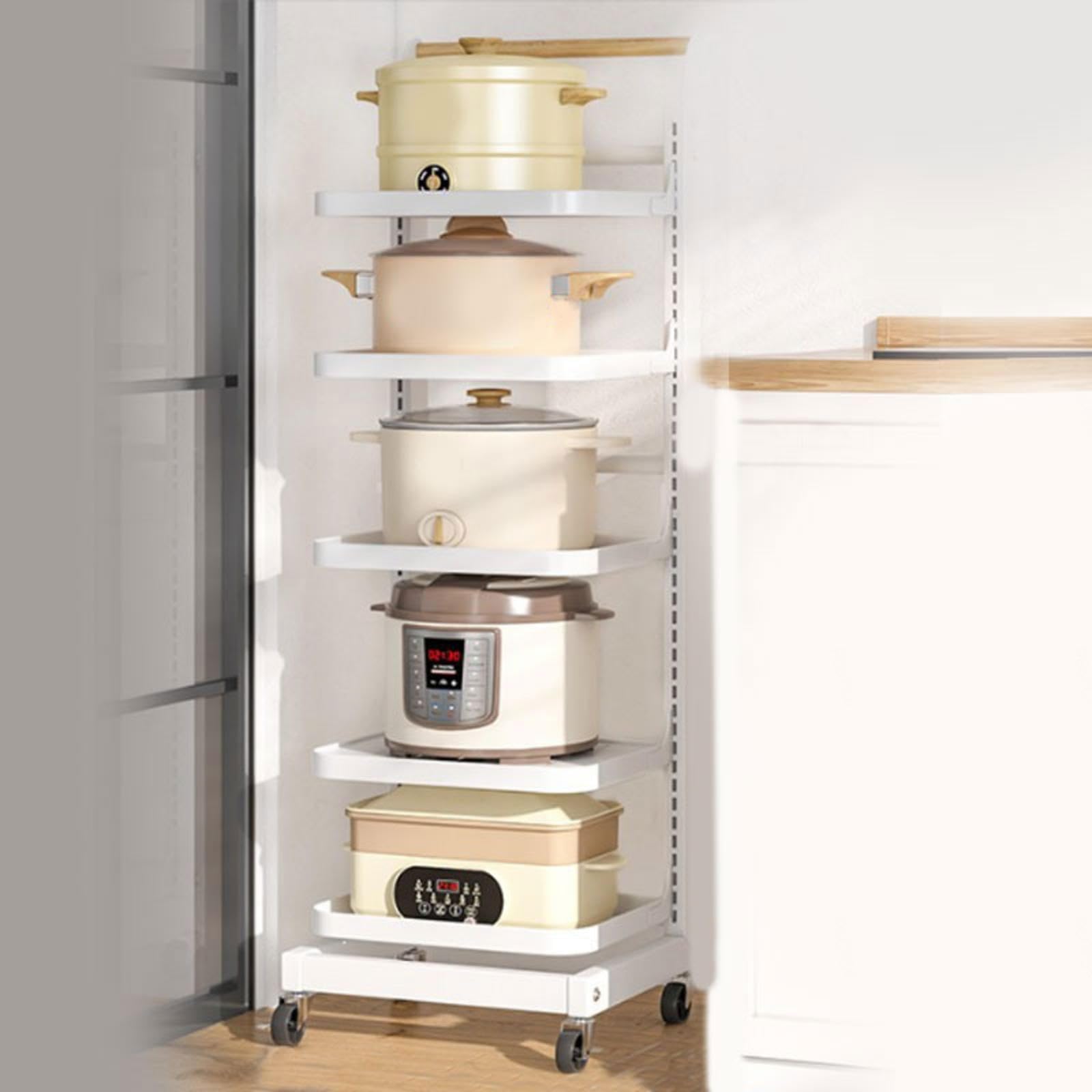 portacoperchi da Cucina da Appendere organizzatore pentole cassetto Organizer Cucina pentole cassetti Organizer coperchi pentole Orizzontale,White-5 * 5boards