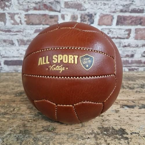 ALL SPORT VINTAGE - Vintage Football Ball - Cognac - Hand sewn - French Brand.