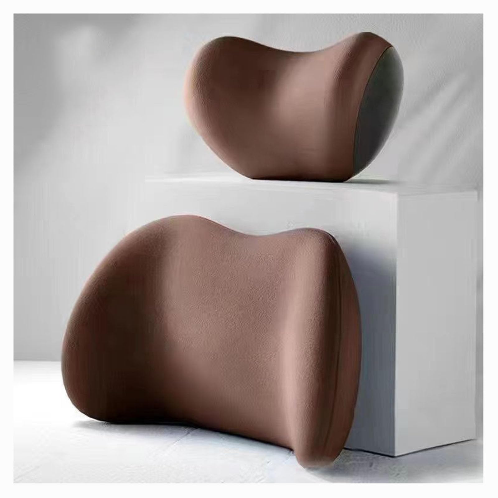 ADUYHCZ Car Neck Pillow, For Toyota Corolla Verso (Mk3) MPV 2004-2025 2026 Pillow Headrest Head Support Seat in Memory Foam Breathable Removable and Washable Cover,Brown