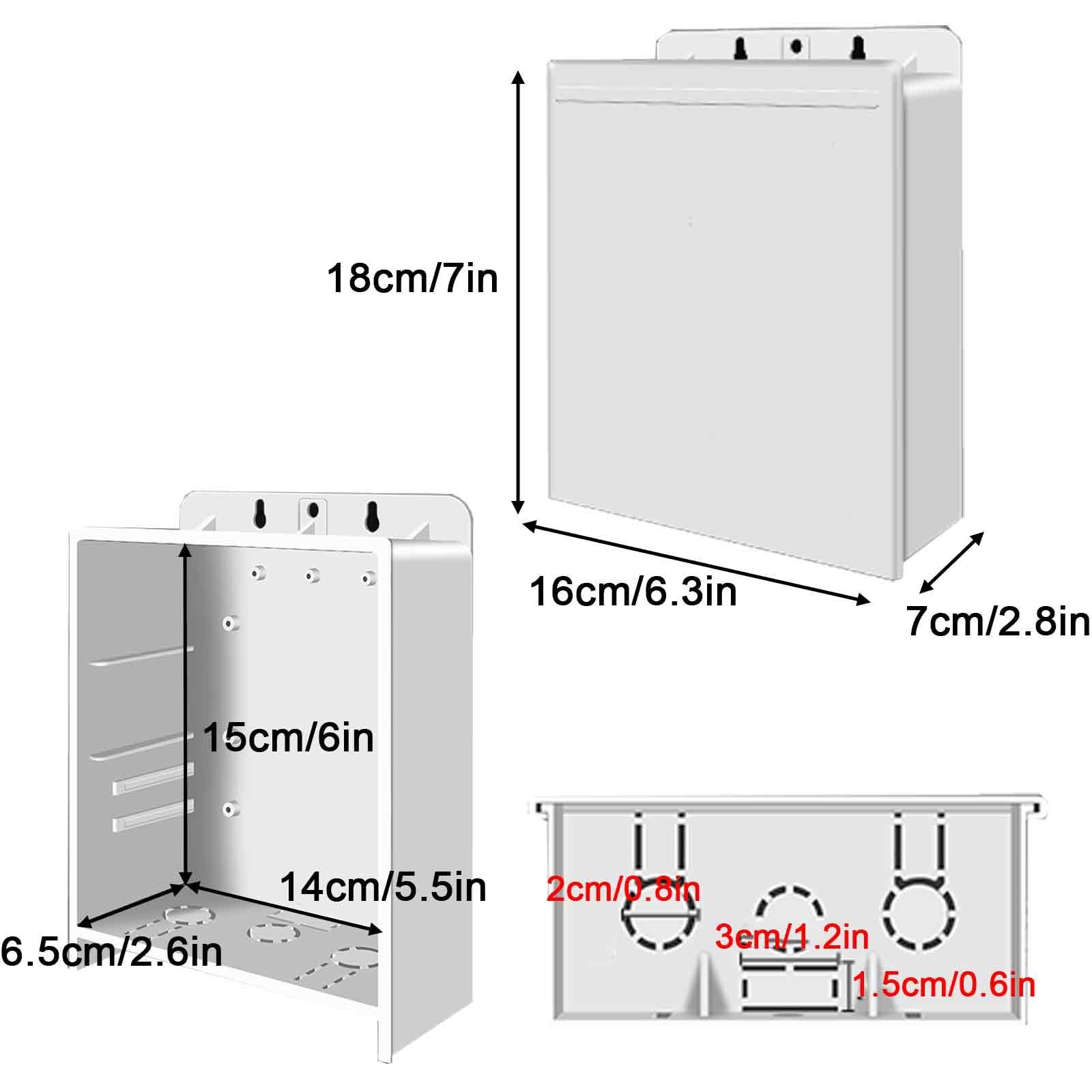Caja Estanca Exterior Electrica, Caja Conexiones Resistente a la Intemperie, con Tapa Deslizante de Plástico ABS, Ideal para Proyectos de Energía(16x18x7cm/6x7x3in)