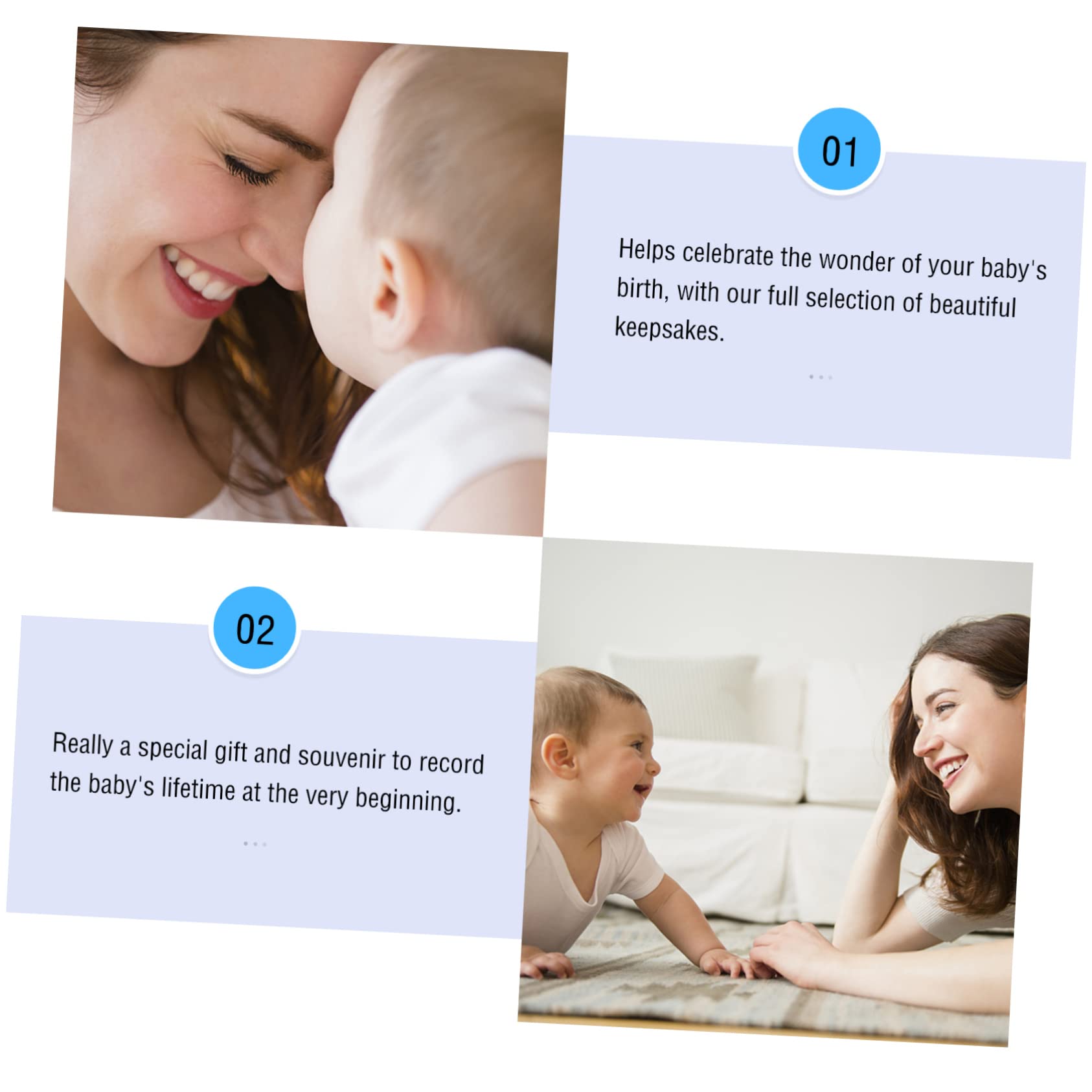 Kisangel Marco De Fotos De Manos y Pies Para Recién Nacidos Caja De Recuerdos De Crecimiento Para Bebés Para Dormitorio Infantil