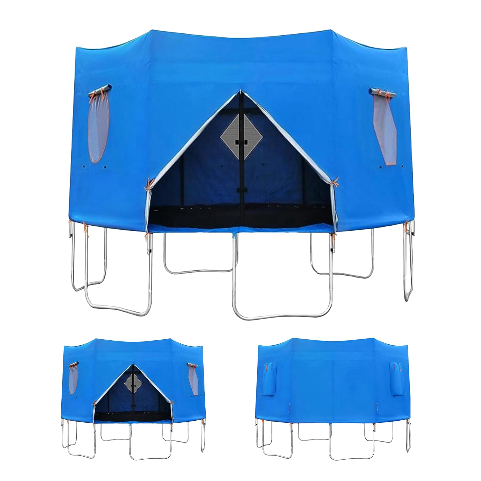 6ft/8ft/10ft/12ft Trampoline Tent, Trampoline Top Round Shade Cover, Trampolines Sunshade, Foldable Design, Waterproof and Sunscreen for Birthday Parties, Picnics, and Community Activities (6ft)