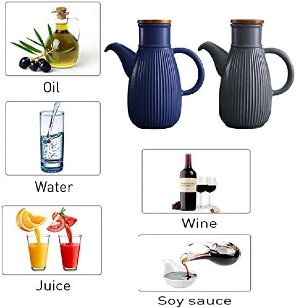 Botella De Aderezo Dispensador De Aceite De Oliva De Porcelana, Dispensador De Botella De Aceite De Oliva O Vinagre, Olla De Aceite De Cerámica A Prueba De Fugas, Utensilios De Cocina-green||750ml
