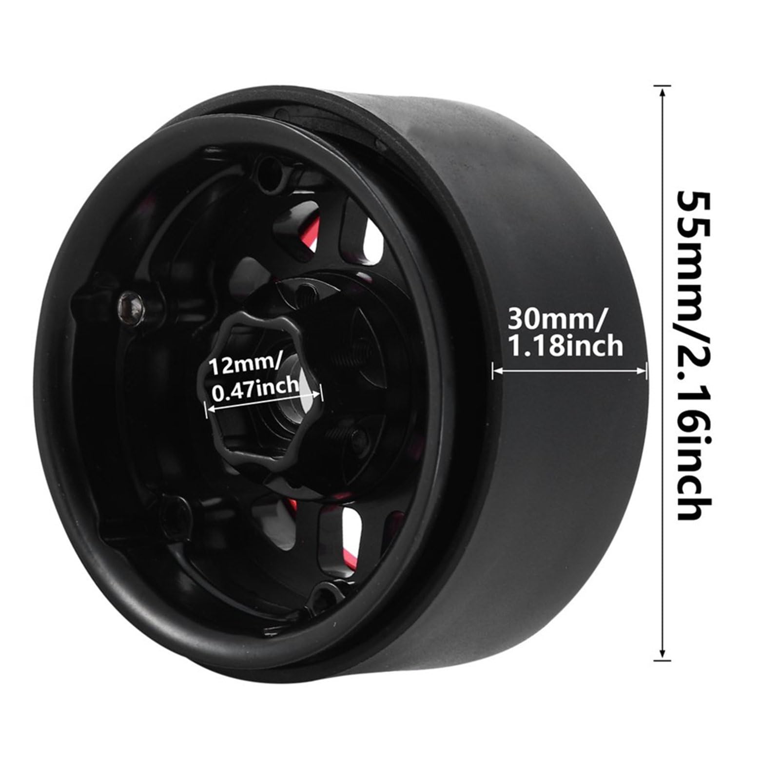 Moyeux de Roue en Alliage 1, 9" Moyeux de Jantes Beadlock pour télécommande 1/10 Crawler SCX10 4WheelDrive Accessoires de Mise à Niveau Jantes Beadlock pour Jouet de Voiture télécommandé