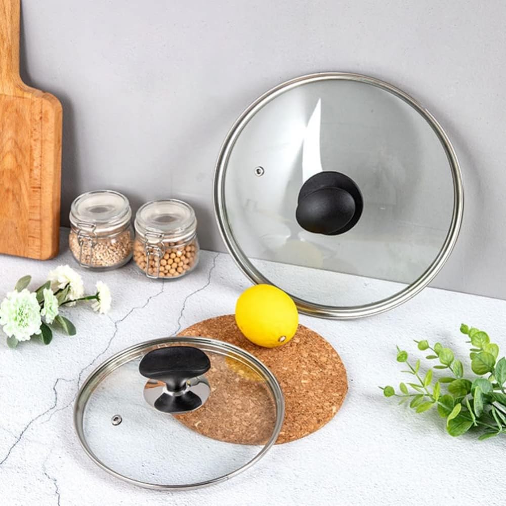 Utensili da cucina in silicone, coperchio universale per pentole in vetro, coperchio per padella, coperchio di ricambio lavabile in lavastoviglie, con pomello per poggiamestolo, 36 cm