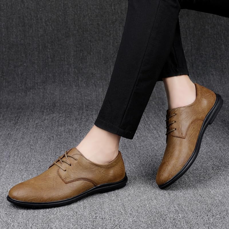 Men Dress Oxford Formal Shoes Lace Up Breathable Outdoor Office Non Slip Shoe Genuine Leather2