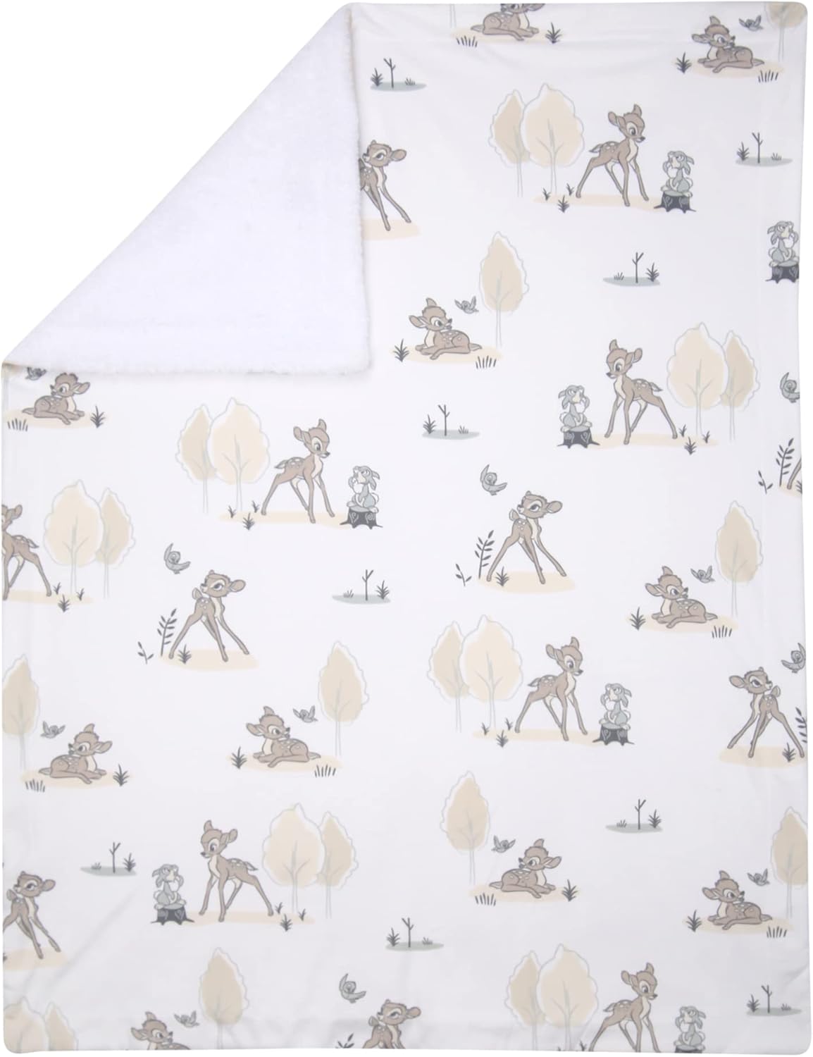 Lambs & Ivy Disney Baby Bambi & Thumper White Minky/Fleece Deer Baby Blanket