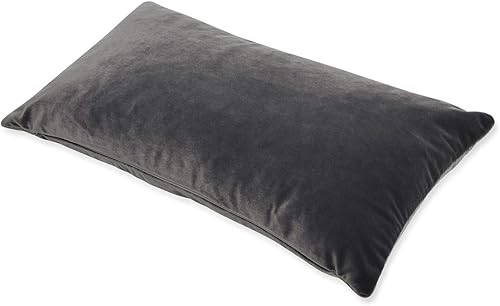 Miniatura 3 de Jennifer Taylor Home Almohada lumbar Plume, terciopelo de rendimiento gris tormenta