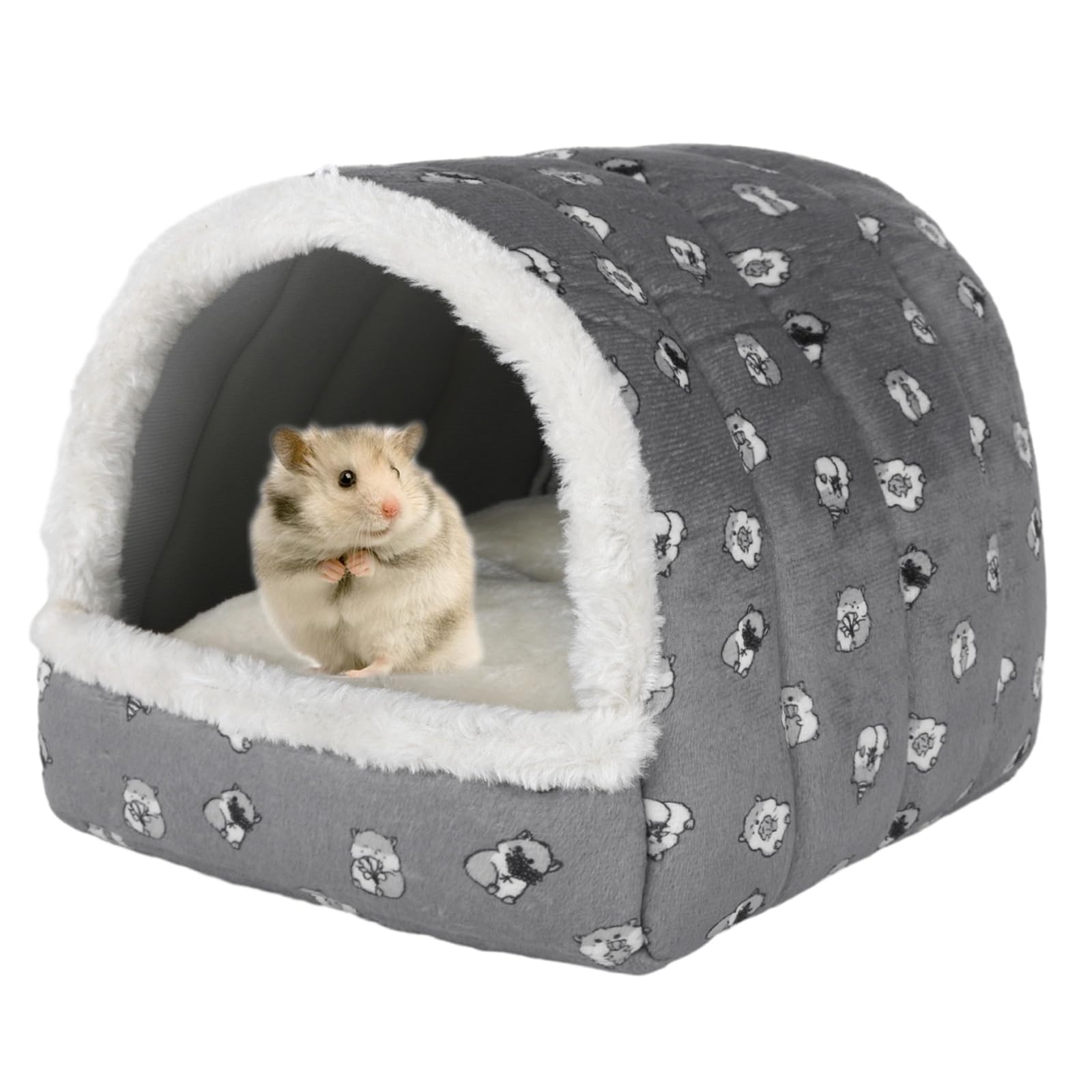 Wasbaar Hamster Winter Bed Semi-gesloten Pluche Dierenhuisje voor Cavia