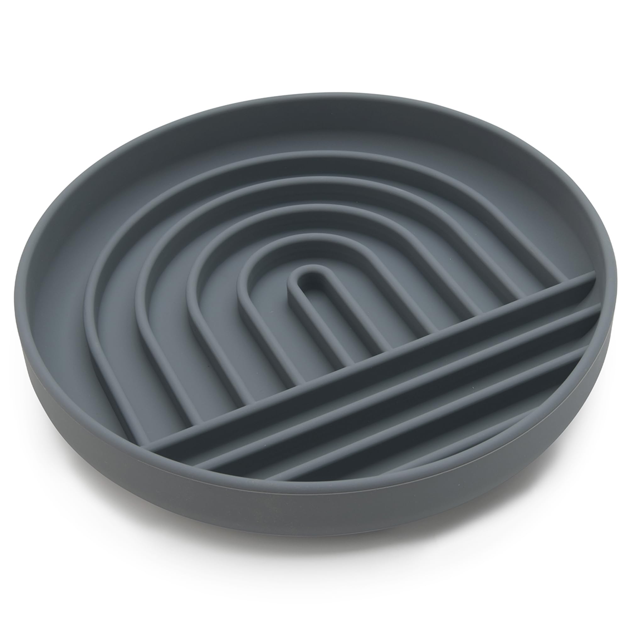 Should We Go? Slow Feeder for Dogs & Cats, The Slowdown Bowl Silicone Slow Eating Mealtime Solution with Modern Lick Mat Design, Reduces Gulping, Fits 1 Cup, 6” Across x 1.25” Tall, Small-Charcoal