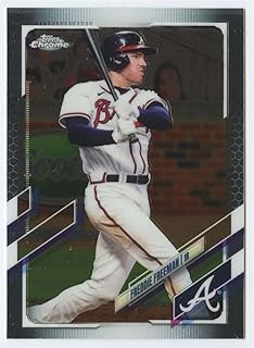2021 Topps Chrome #138 Freddie Freeman Atlanta Braves Official MLB Baseball Trading Card in Raw (NM or Better) Condition